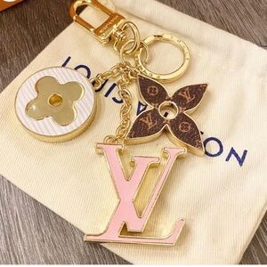 LouiVuitton Pink & Brown LV Monogram Key Charm